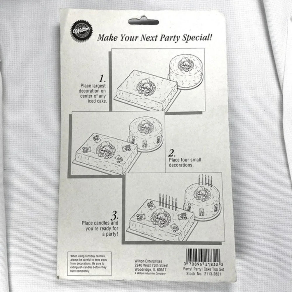 NWT Wilton Vintage Happy Birthday Cake Topper 1991‎ Party Decoration Set NOS Y2K